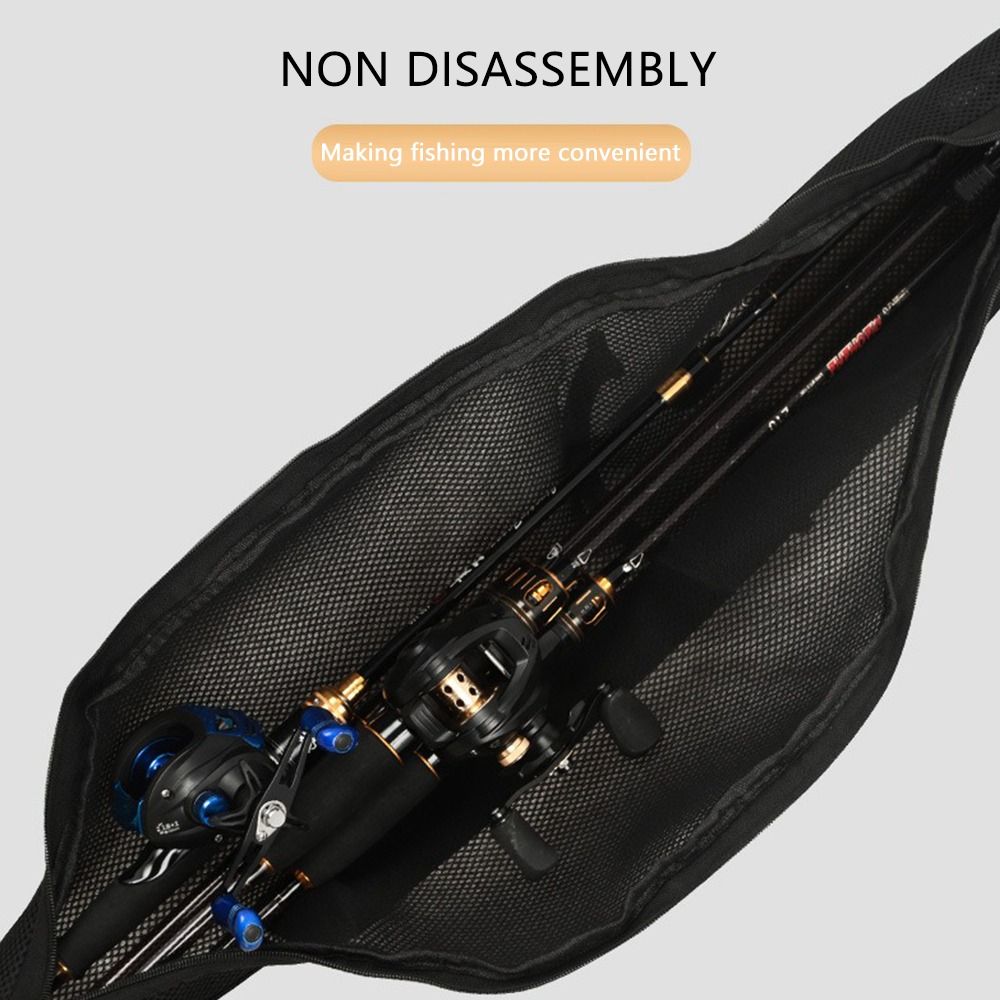 Fishing Rod Case - Tragbare, faltbare Angelrutentasche, schwarz, mit Schultergurt,