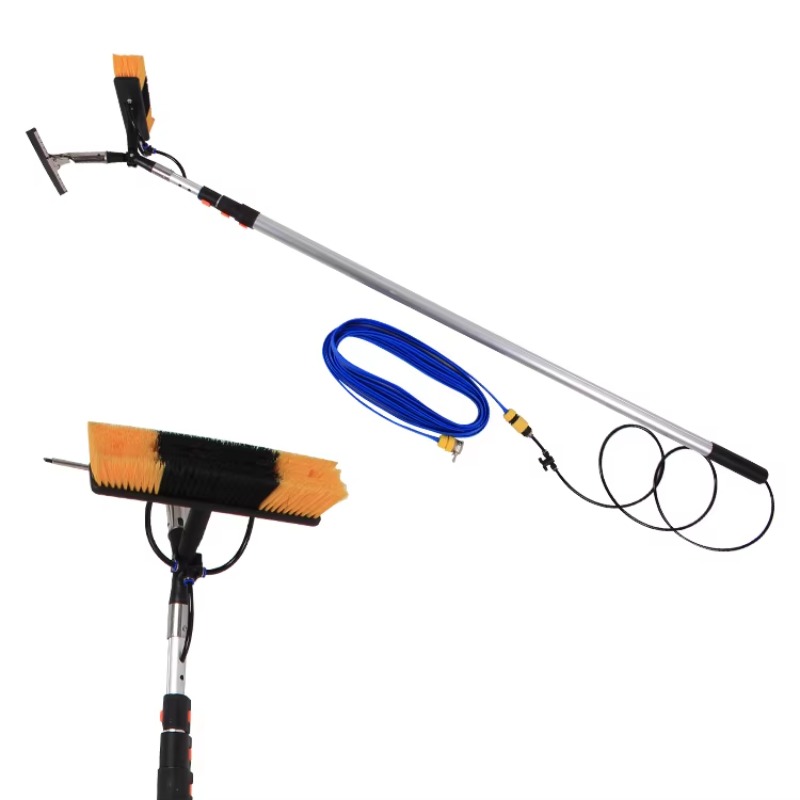 Fishing Rod Telescopic - Solarmodul-Reinigungsbürste Fensterreinigungsset Teleskopische Aluminium-Wasserzuführstange Reinigungslösung