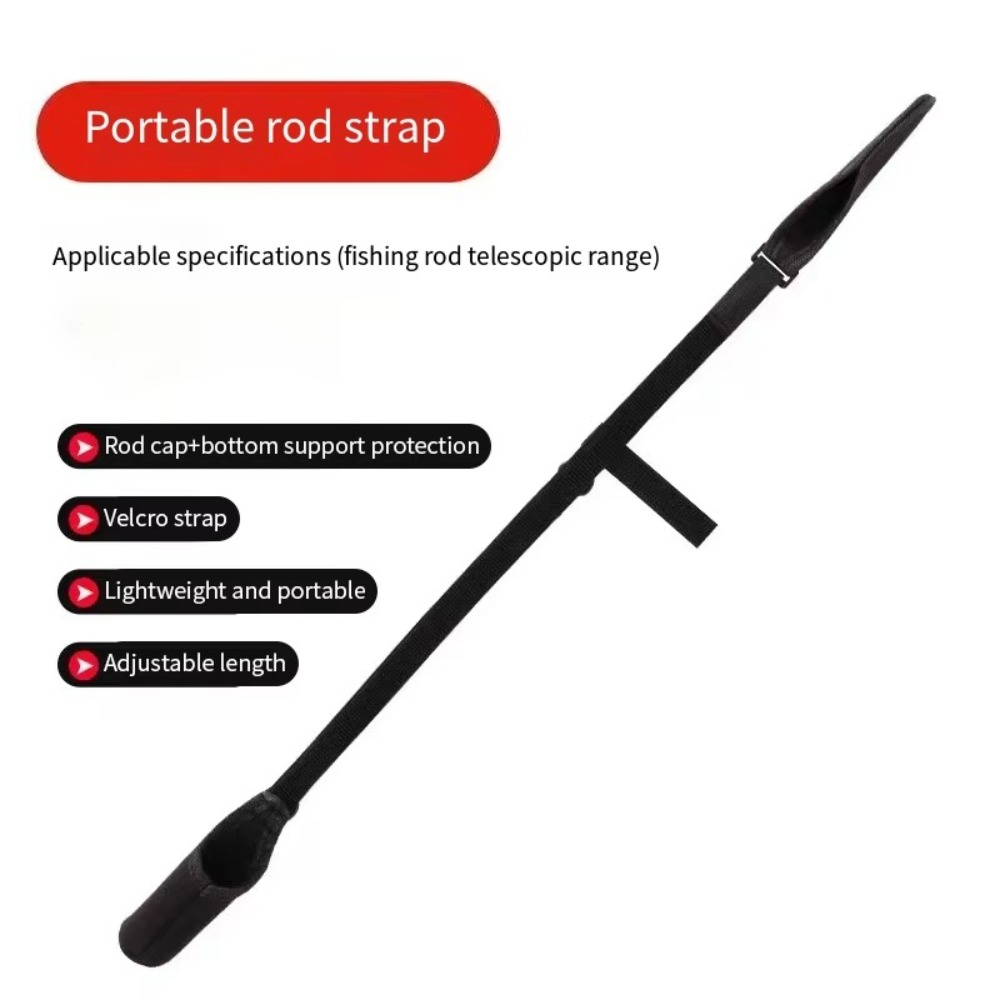 Fishing Rod Combo - Tragbare Angelruten-Aufbewahrungstasche Verstellbarer Angelruten-Schultergurt Angelruten-Schutzgurt Angelzubehör