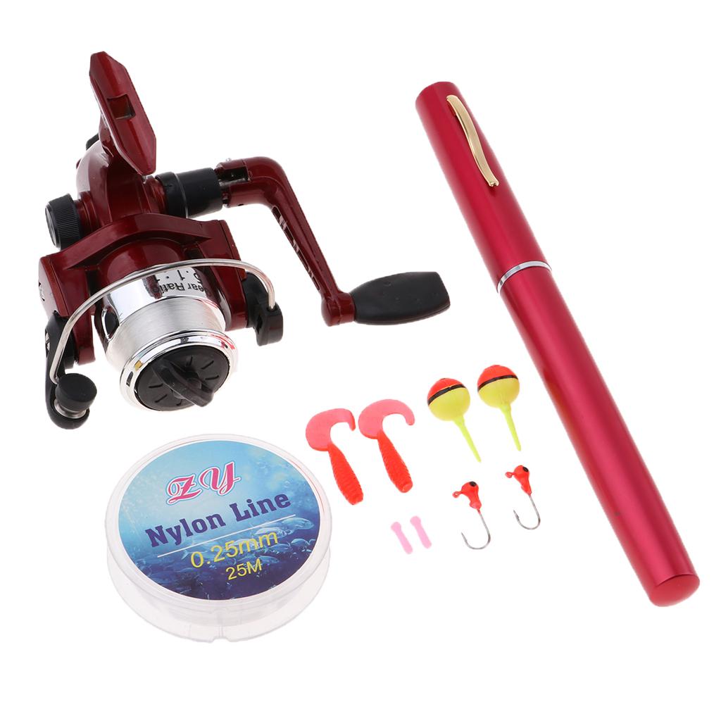 Fishing Rod Spinning - Mini Tragbare Taschen-Angelrute Teleskopstange Spinnrolle Schnur