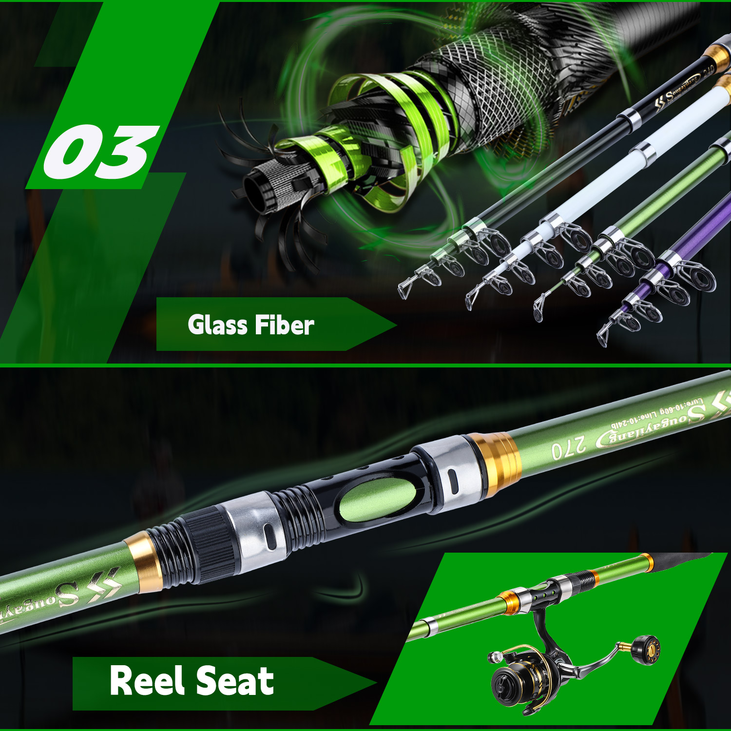 Sougayialng Spinnrute und Roll – Fishing Rod Spinning Bewertung und Preis